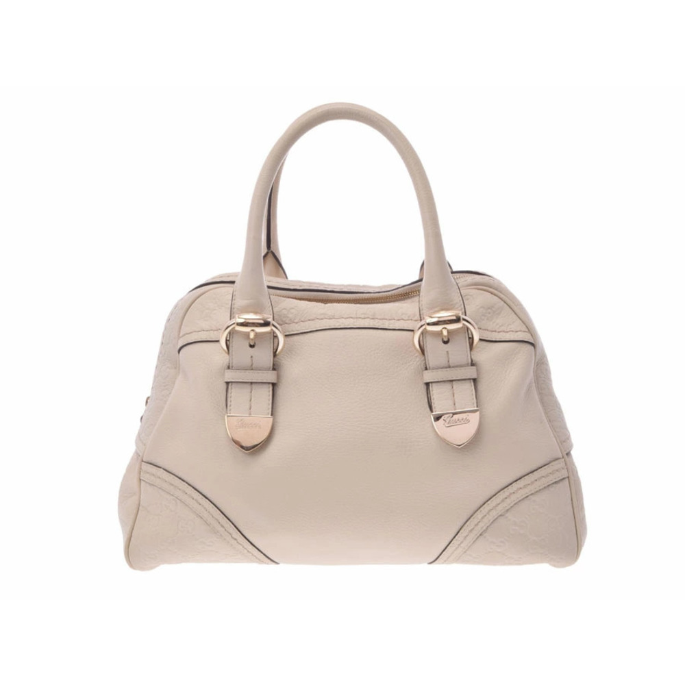 Gucci Guccissima Boston Bag Leather Ivory White
